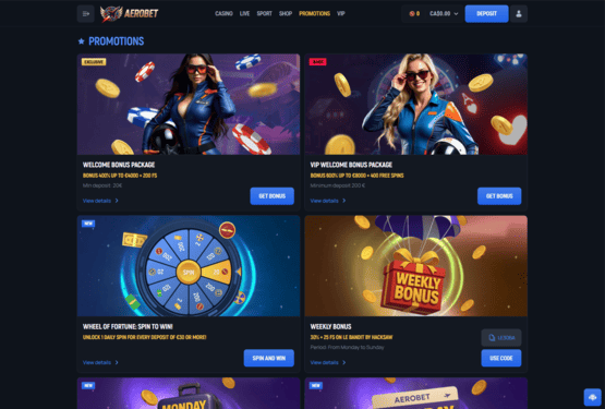 aerobet casino bonos